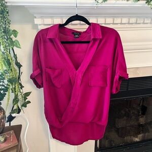 Timing Crossover High Low Blouse - M